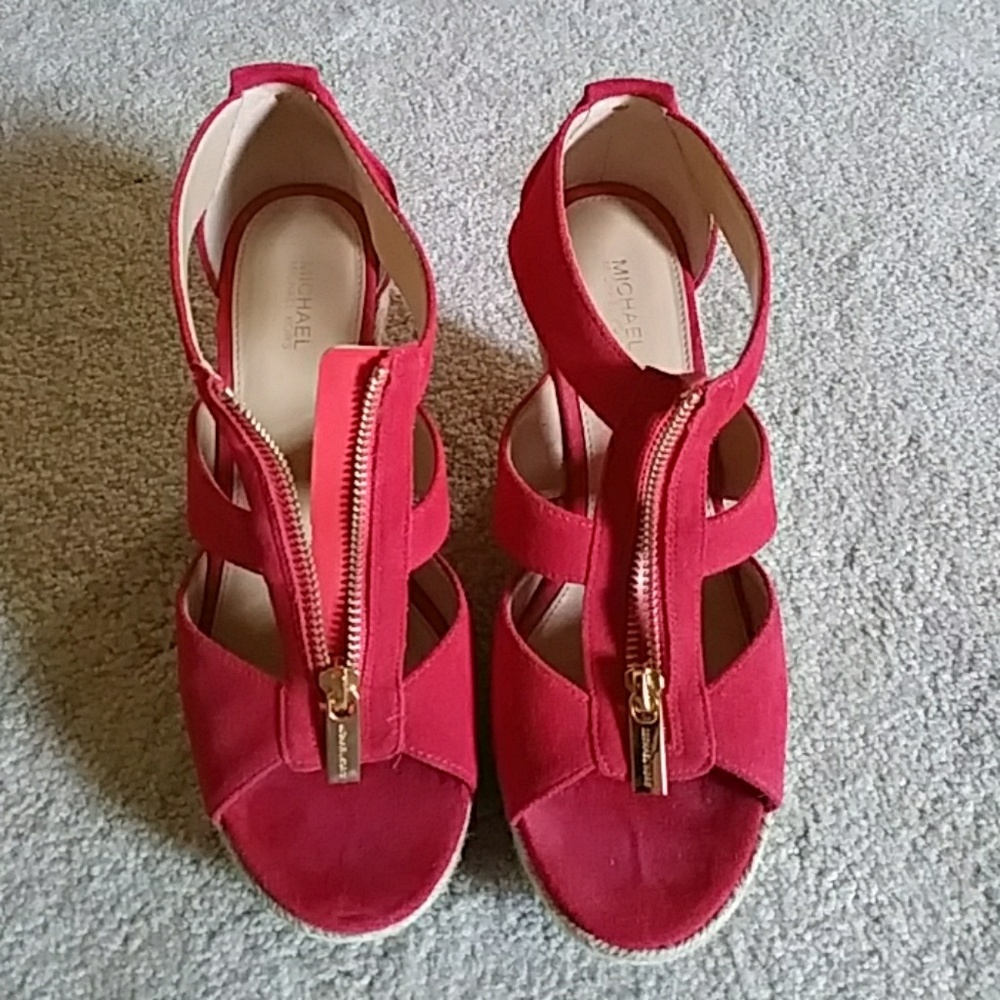 Red michael kors wedge sandles